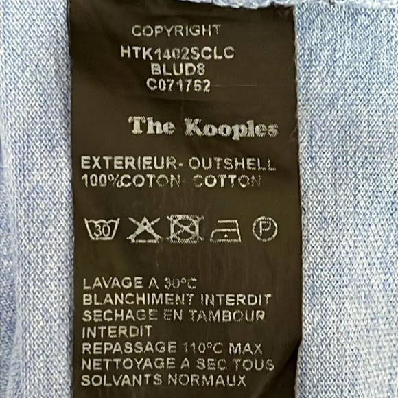The Kooples Sport Classic Cotton Polo with Officer Collar Light Blue - Size XL - Picture 8 of 9